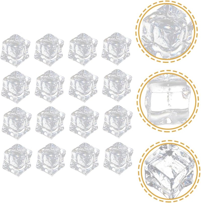 60pcs Acrylic Fake Ice Cubes Irregular Square Decorative Cube Filler for Vases and Drinks - Image 3